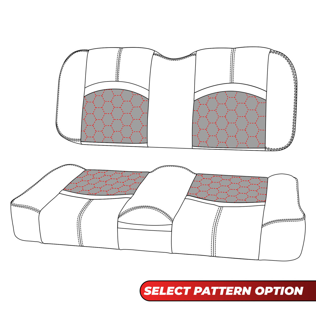MODZ® FS1 TOP STITCH FRONT SEAT FOR CLUB CAR, EZGO, ICON/EV1 & YAMAHA - CUSTOM