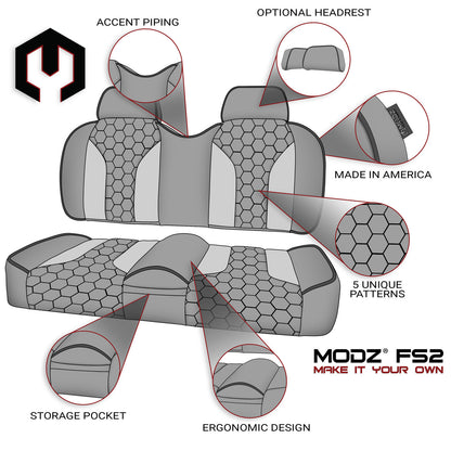 MODZ® FS2 FRONT SEAT FOR CLUB CAR, EZGO, ICON/EV1 & YAMAHA - CUSTOM