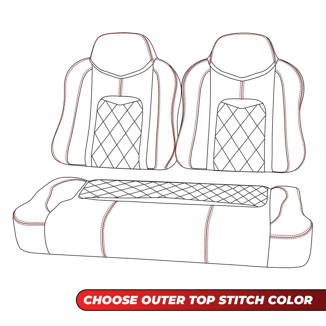 MODZ® FS3 FRONT SEAT FOR CLUB CAR & EZGO - CUSTOM