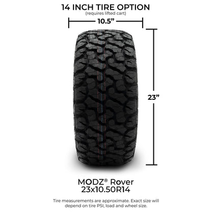 MODZ® 14" Blitz Machined Black Wheels & Off-Road Tires Combo