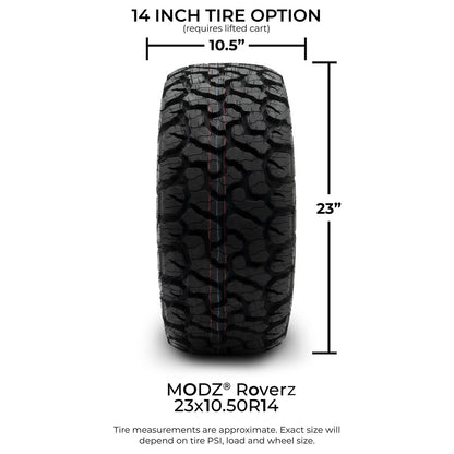 MODZ® 14" Vortex Machined Black Wheels & Off-Road Tires Combo
