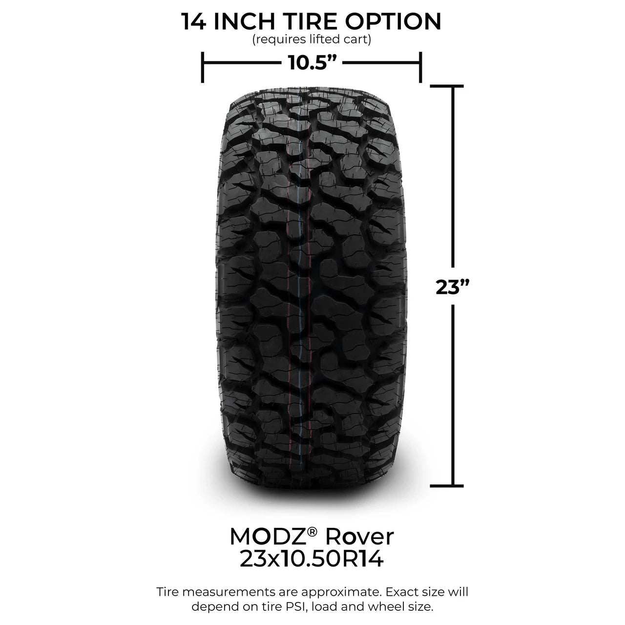 MODZ® 14" Vampire Glossy Black Wheels & Off-Road Tires Combo