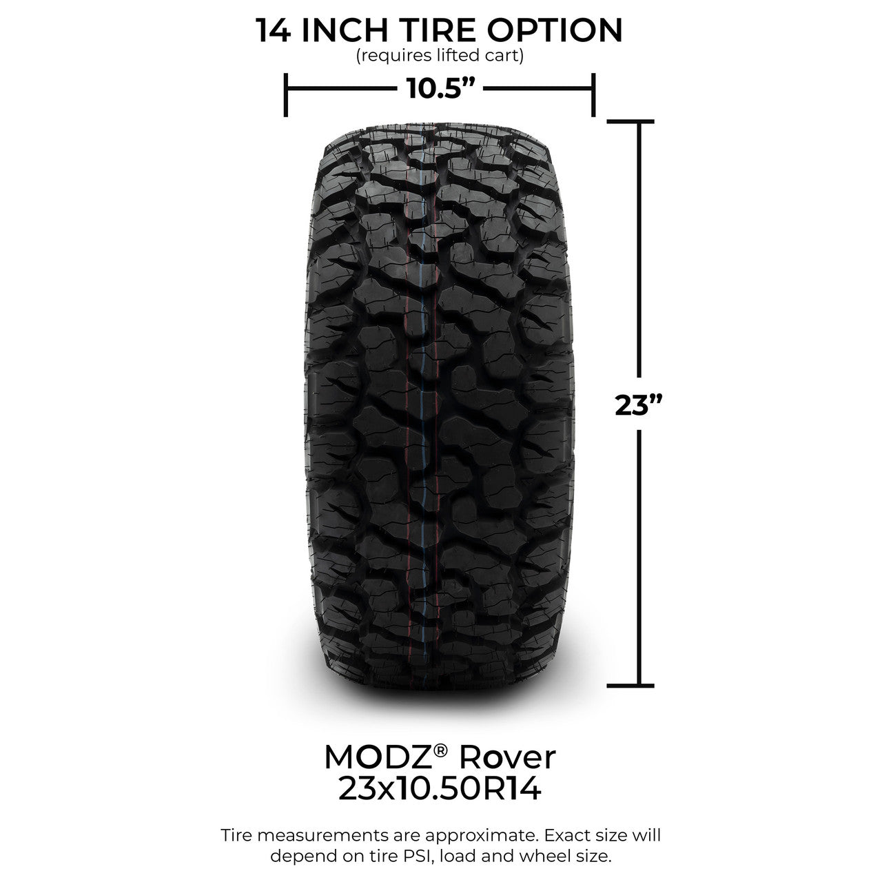 MODZ® 14" Vampire Machined Black Wheels & Off-Road Tires Combo