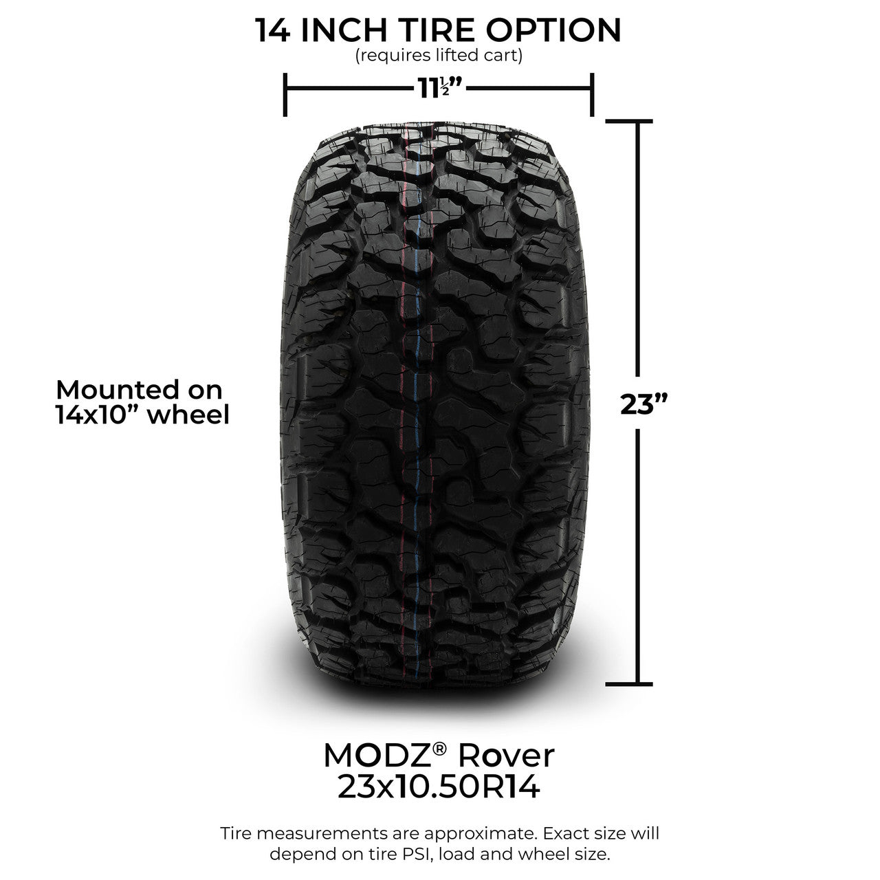 MODZ® 14" Maverick Matte Bronze Wheels & Off-Road Tires Combo