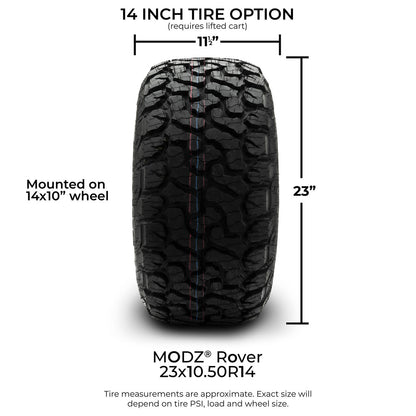 MODZ® 14" Assassin Glossy Black Wheels & Off-Road Tires Combo