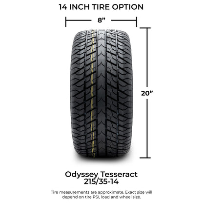 MODZ® 14" Carnage Glossy Black with Ball Mill Wheels & Street Tires Combo
