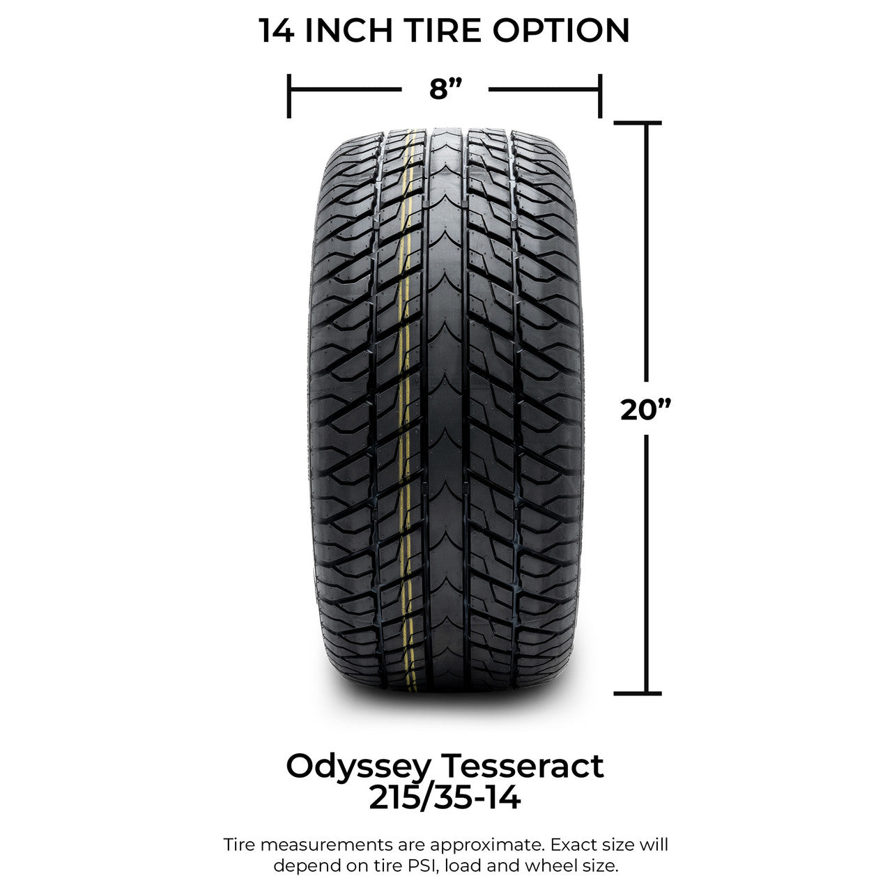 MODZ® 14" Chaos Machined Black Wheels & Street Tires Combo