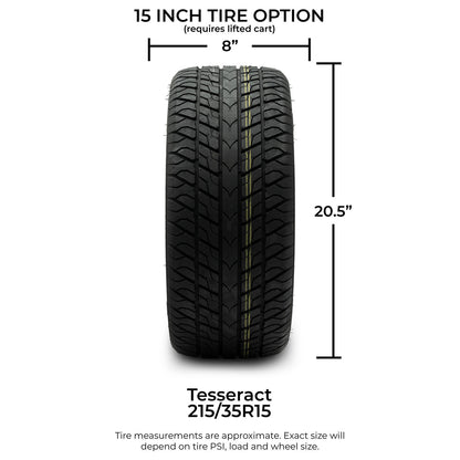 MODZ® 15" Chaos Glossy Black Wheels & Street Tires Combo
