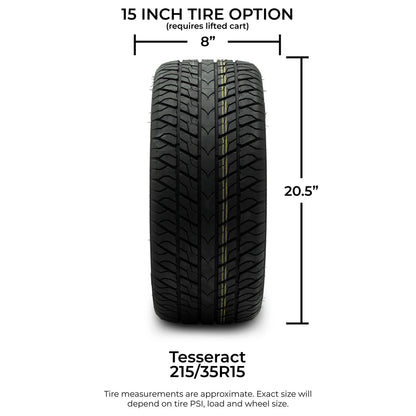 MODZ® 15" Matrix Glossy Black Wheels & Street Tires Combo