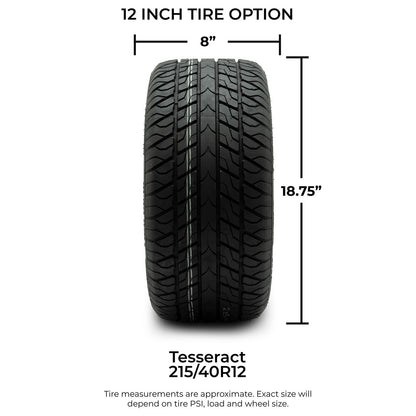 MODZ® 12" Halo Glossy Black Wheels & Street Tires Combo