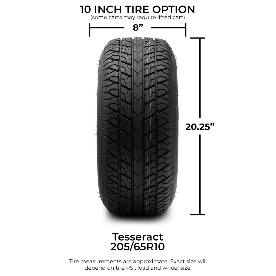 MODZ® 10" Medusa Machined Black Wheels & Street Tires Combo