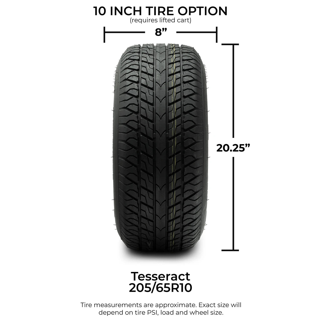 Odyssey Tesseract Steel-Belted Street Golf Cart Tire 205/65-10