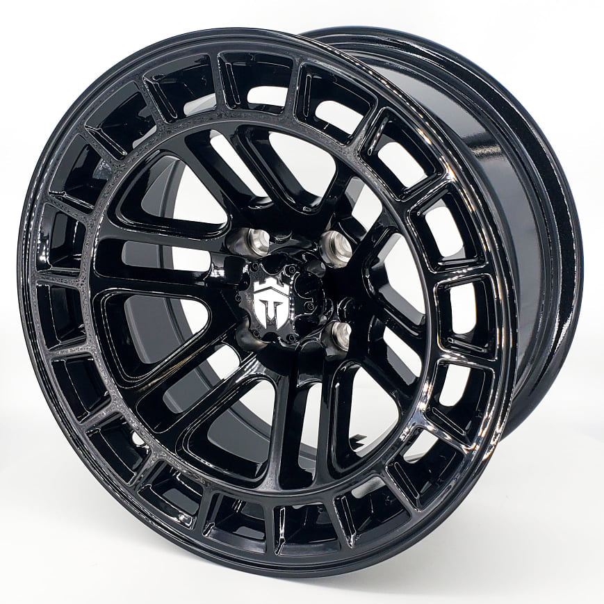 Empire Quest QGB 14x7 Gloss Black Wheel with X Comp Golf H/T Tire
