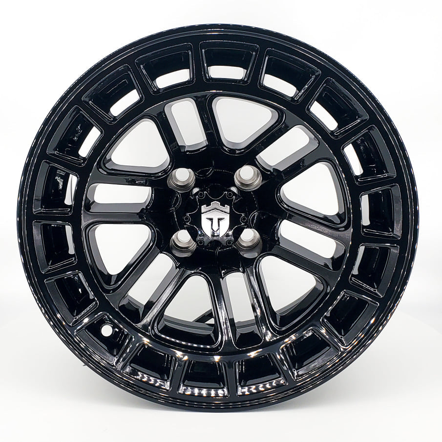 Empire Quest QGB 14x7 Gloss Black Wheel with X Comp Golf H/T Tire
