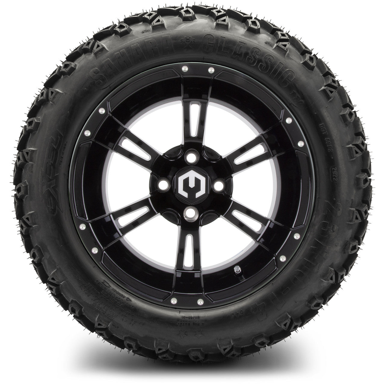 MODZ® 14" Ambush Glossy Black Wheels & Off-Road Tires Combo