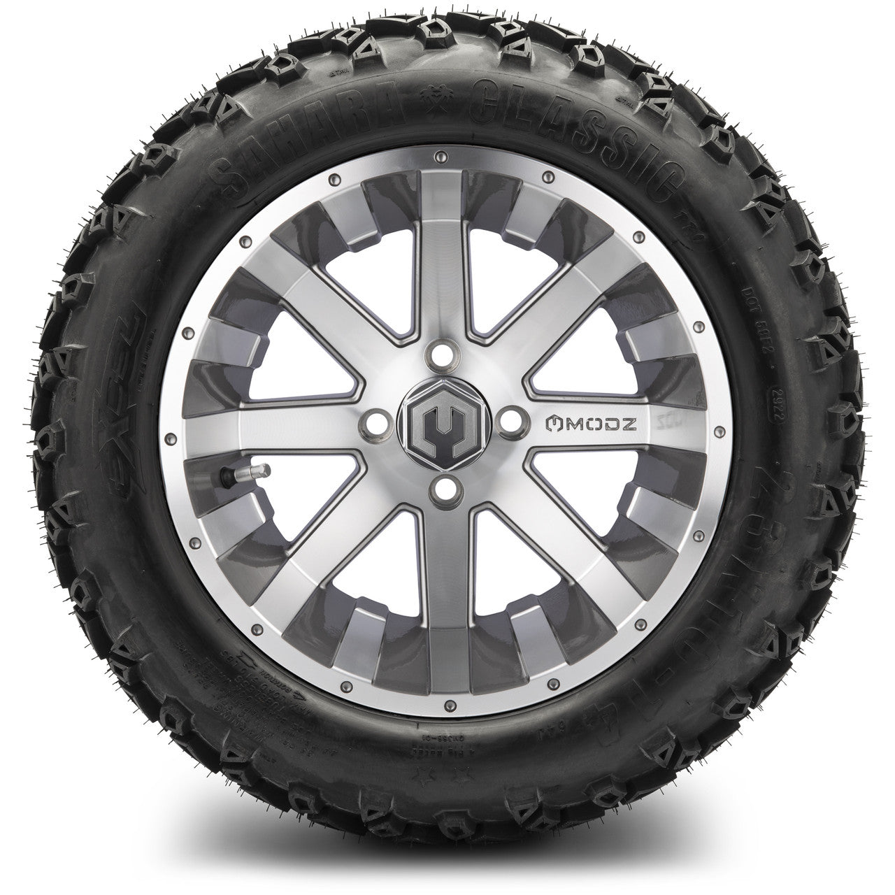 MODZ® 14" Assault Machined Gunmetal Wheels & Off-Road Tires Combo