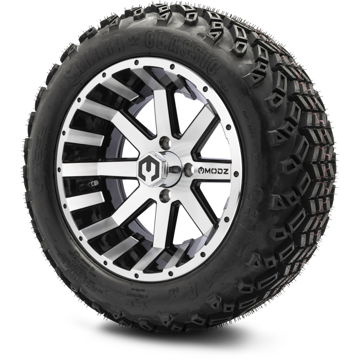 MODZ® 14" Assault Machined Black Wheels & Off-Road Tires Combo