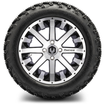 MODZ® 14" Assault Machined Black Wheels & Off-Road Tires Combo