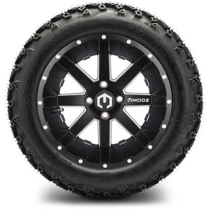 MODZ® 14" Assault Matte Black with Ball Mill Wheels & Off-Road Tires Combo