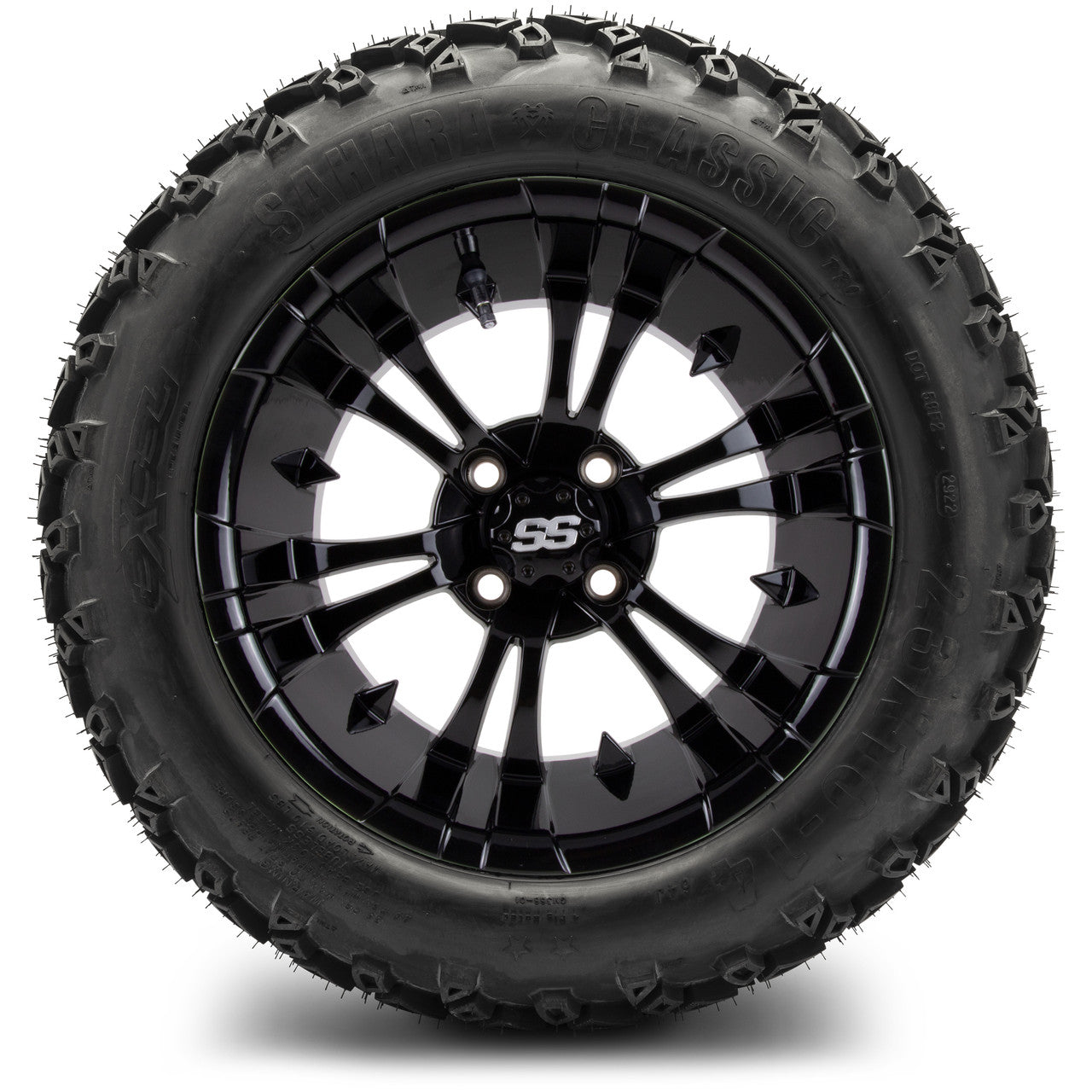 MODZ® 14" Vampire Glossy Black Wheels & Off-Road Tires Combo