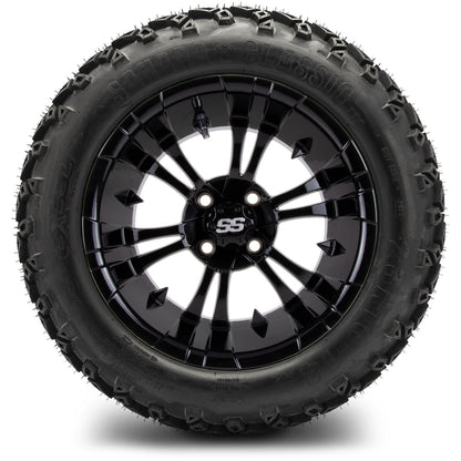 MODZ® 14" Vampire Glossy Black Wheels & Off-Road Tires Combo