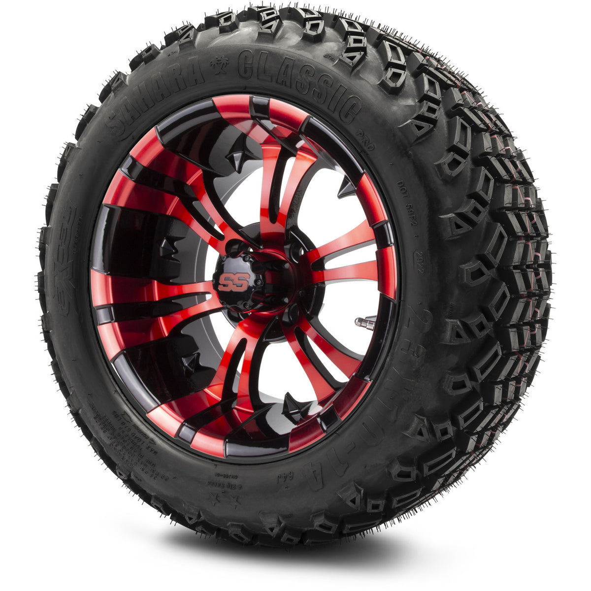 MODZ® 14" Vampire Red and Black Wheels & Off-Road Tires Combo