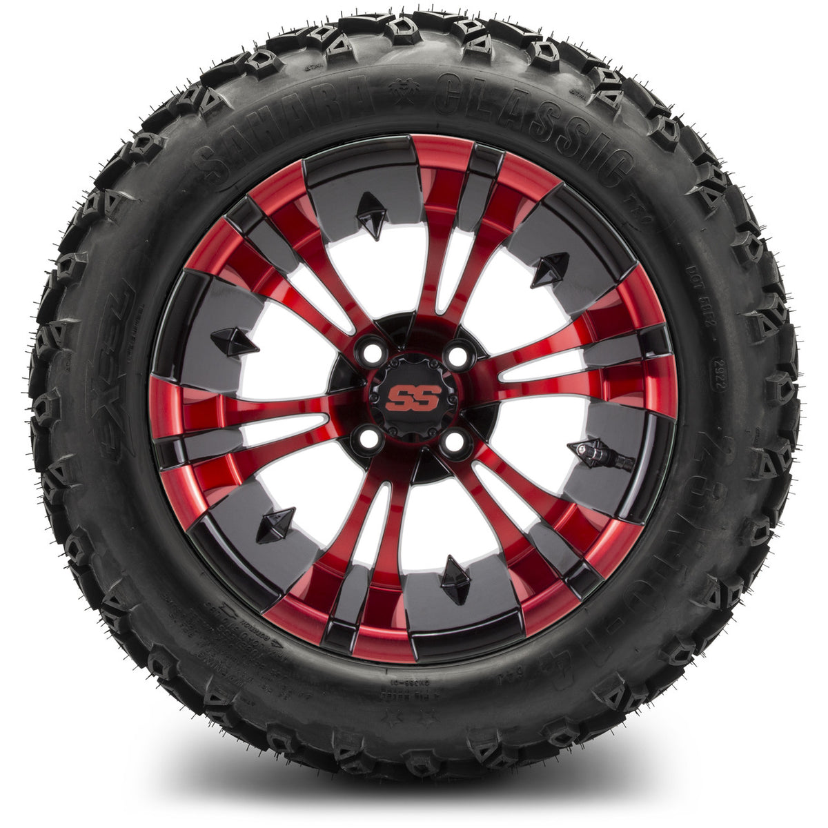 MODZ® 14" Vampire Red and Black Wheels & Off-Road Tires Combo