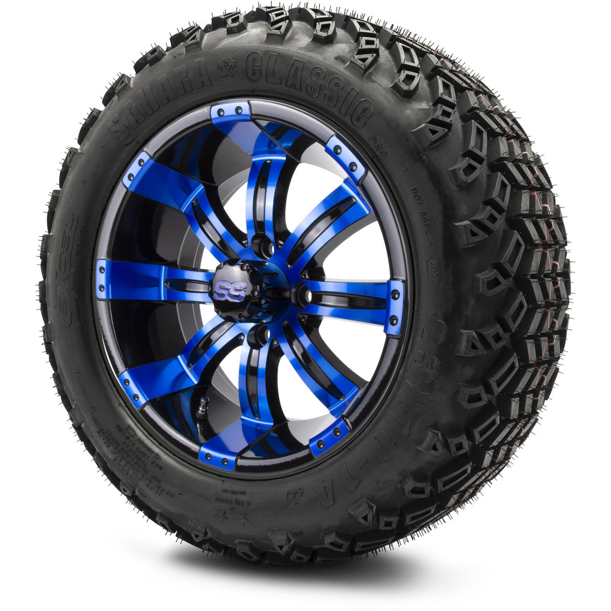MODZ® 14" Tempest Blue and Black Wheels & Off-Road Tires Combo