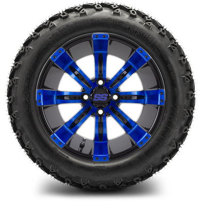 MODZ® 14" Tempest Blue and Black Wheels & Off-Road Tires Combo