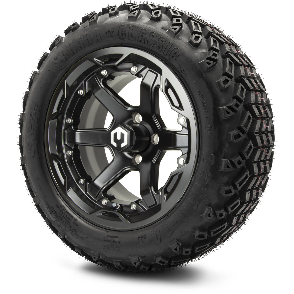 MODZ® 14" Gladiator Glossy Black Wheels and Off-Road Tires Combo