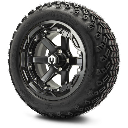 MODZ® 14" Gladiator Glossy Black Wheels and Off-Road Tires Combo