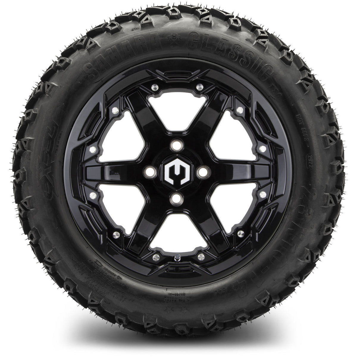 MODZ® 14" Gladiator Glossy Black Wheels and Off-Road Tires Combo