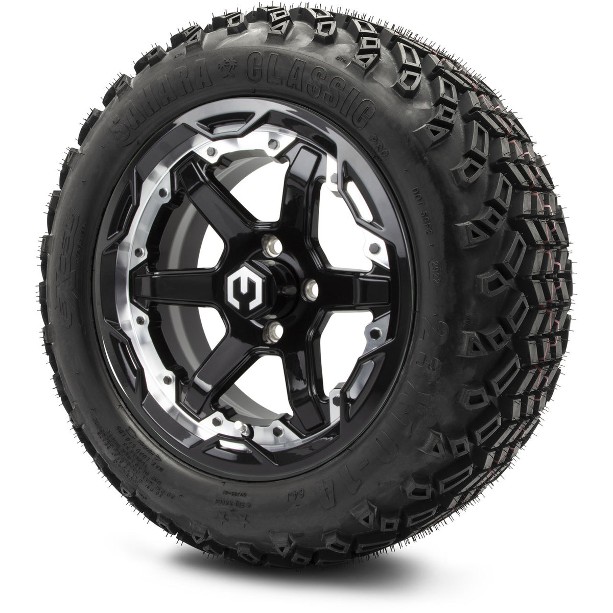 MODZ® 14" Gladiator Machine & Black Wheels and Off-Road Tires Combo