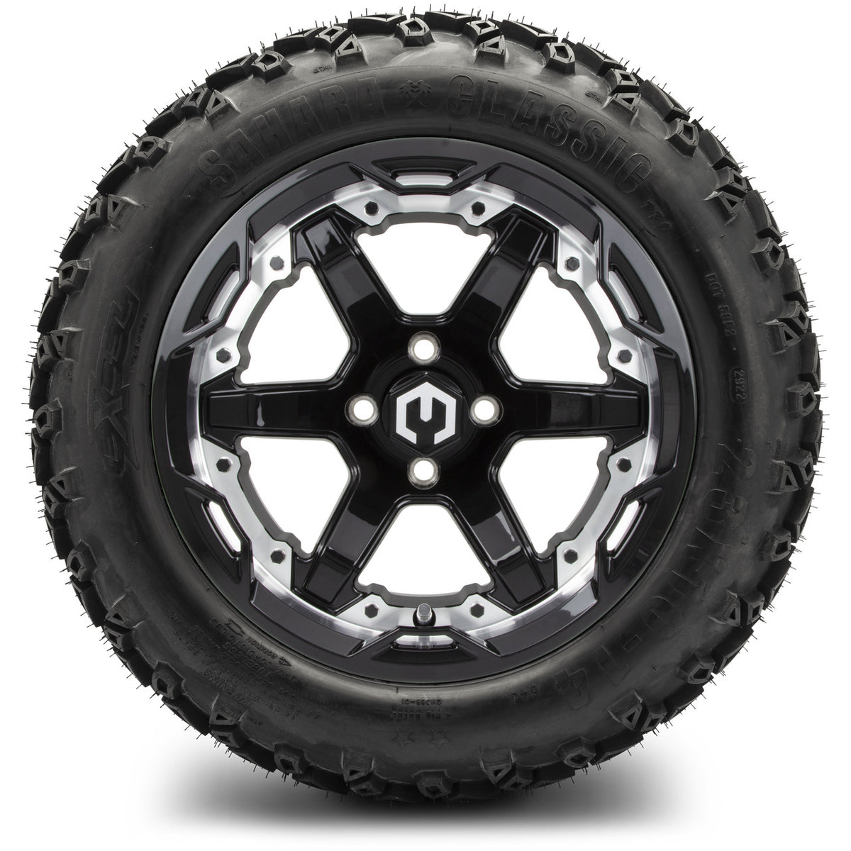 MODZ® 14" Gladiator Machine & Black Wheels and Off-Road Tires Combo