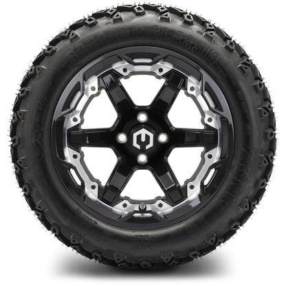 MODZ® 14" Gladiator Machine & Black Wheels and Off-Road Tires Combo