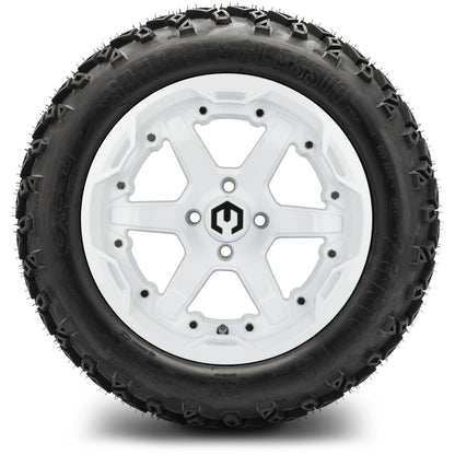 MODZ® 14" Gladiator Glossy White Wheels & Off-Road Tires Combo