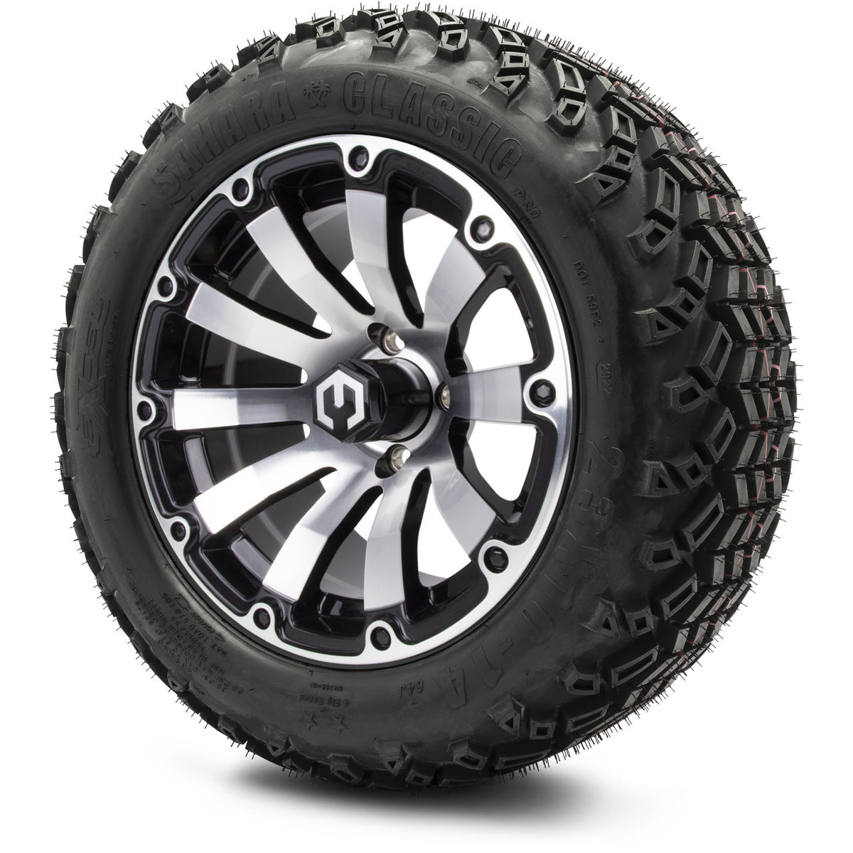 MODZ® 14" Bomber Machined Black Wheels & Off-Road Tires Combo
