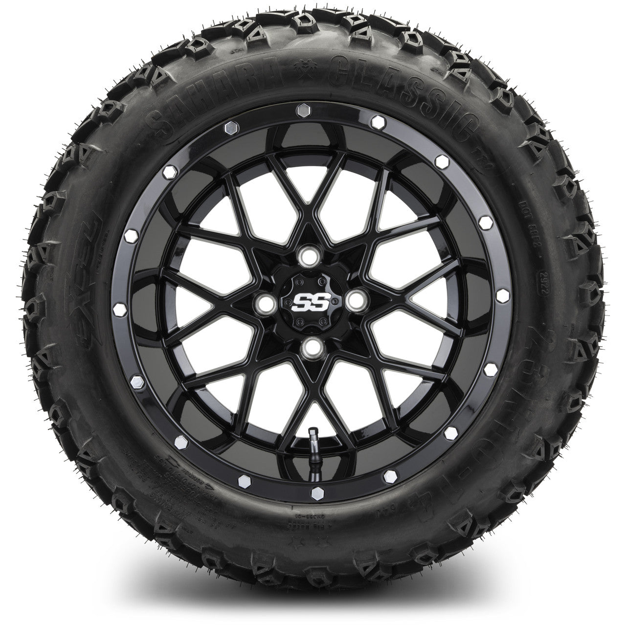 MODZ® 14" Vortex Glossy Black Wheels & Off-Road Tires Combo