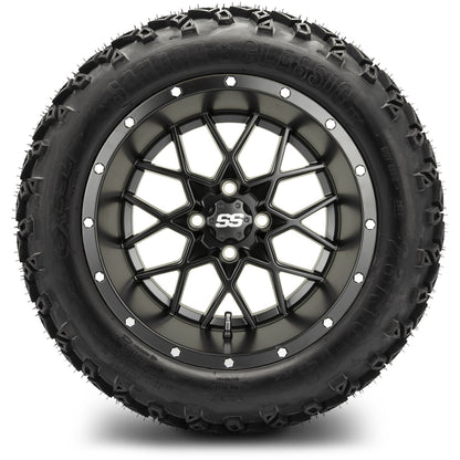 MODZ® 14" Vortex Matte Black Wheels & Off-Road Tires Combo