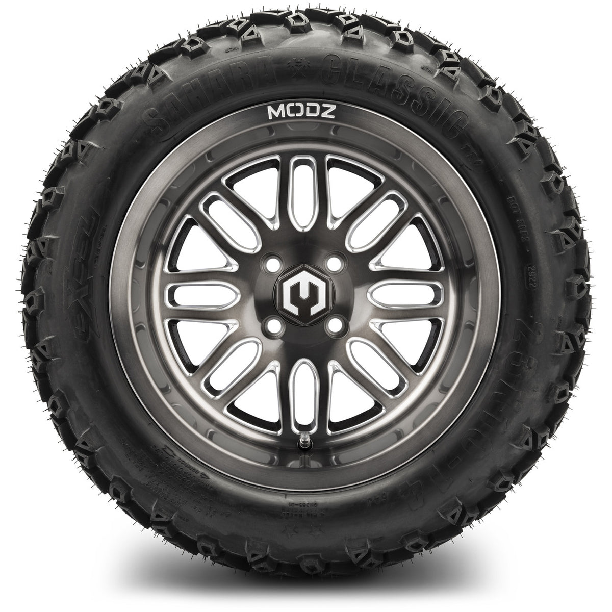 MODZ® 14" Mayhem Brushed Gunmetal with Ball Mill Wheels & Off-Road Tires Combo