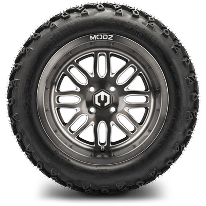 MODZ® 14" Mayhem Brushed Gunmetal with Ball Mill Wheels & Off-Road Tires Combo
