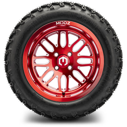 MODZ® 14" Mayhem Brushed Red with Ball Mill Wheels & Off-Road Tires Combo