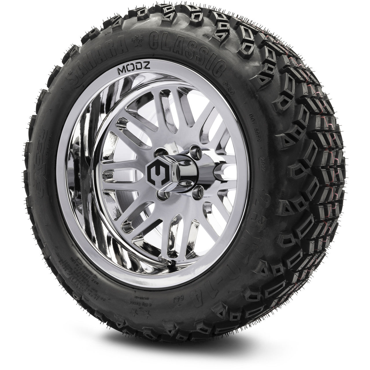 MODZ® 14" Mayhem Chrome Wheels & Off-Road Tires Combo