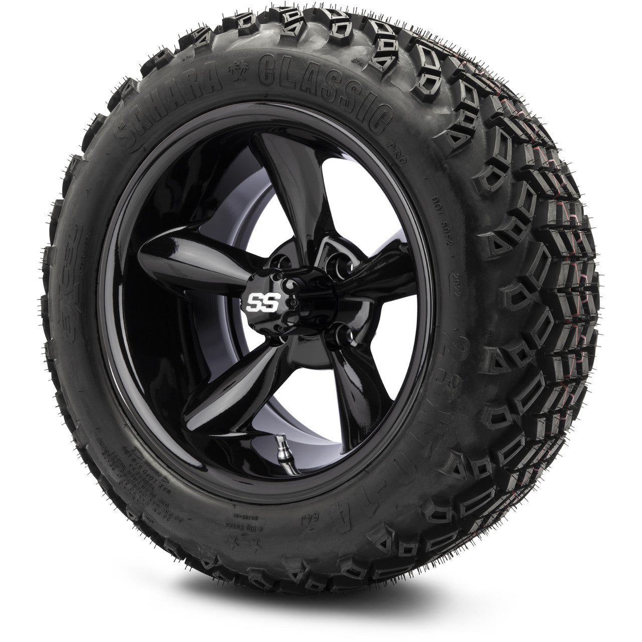 MODZ® 14" Godfather Glossy Black Wheels & Off-Road Tires Combo