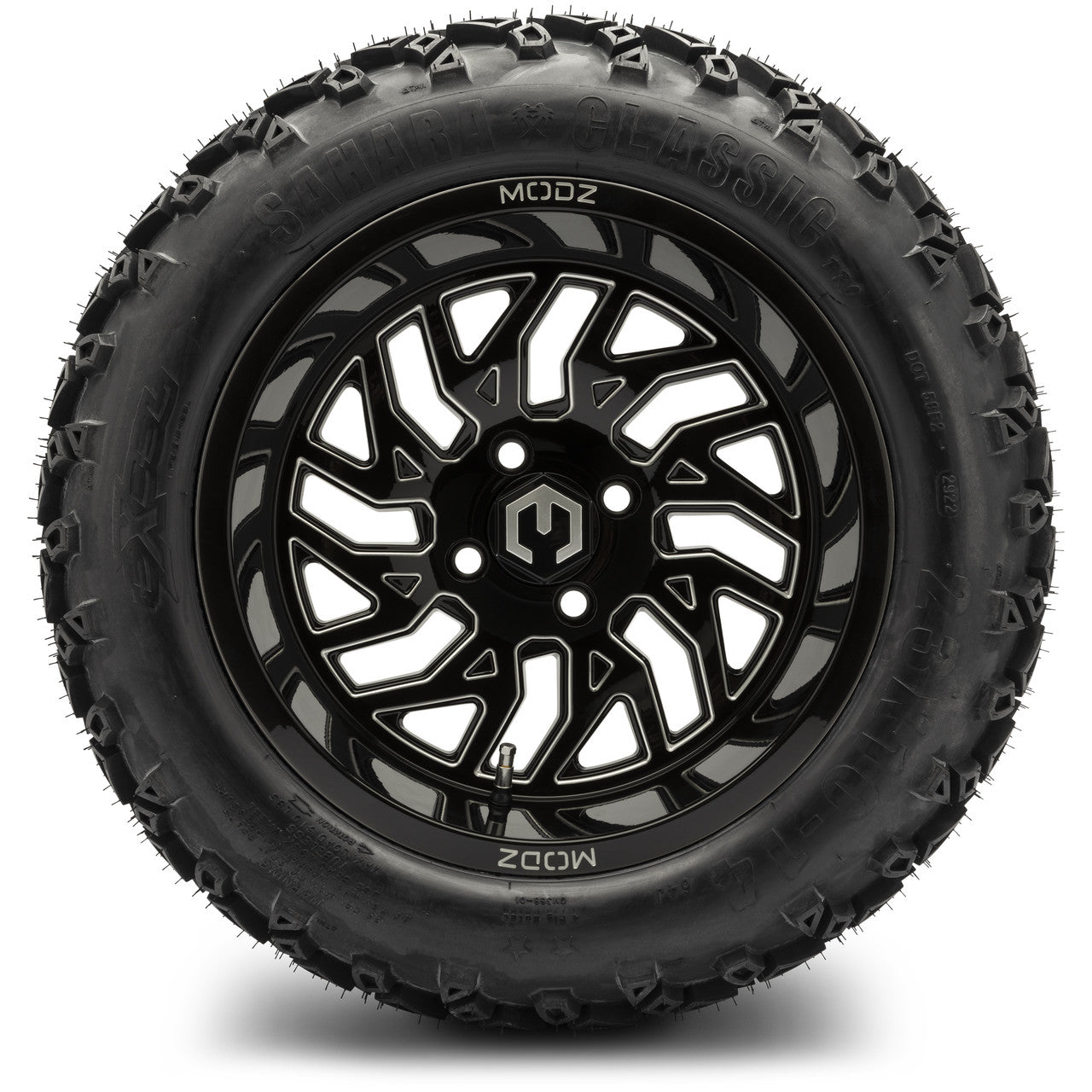MODZ® 14" Carnage Glossy Black with Ball Mill Wheels & Off-Road Tires Combo