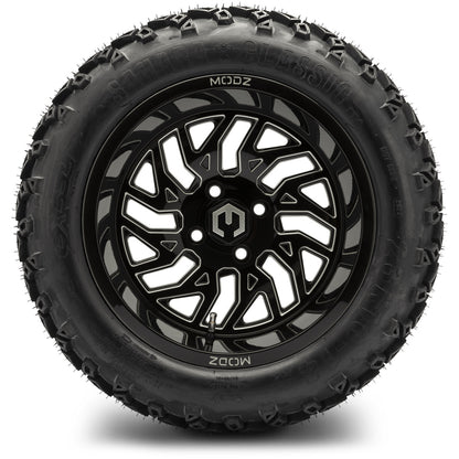 MODZ® 14" Carnage Glossy Black with Ball Mill Wheels & Off-Road Tires Combo