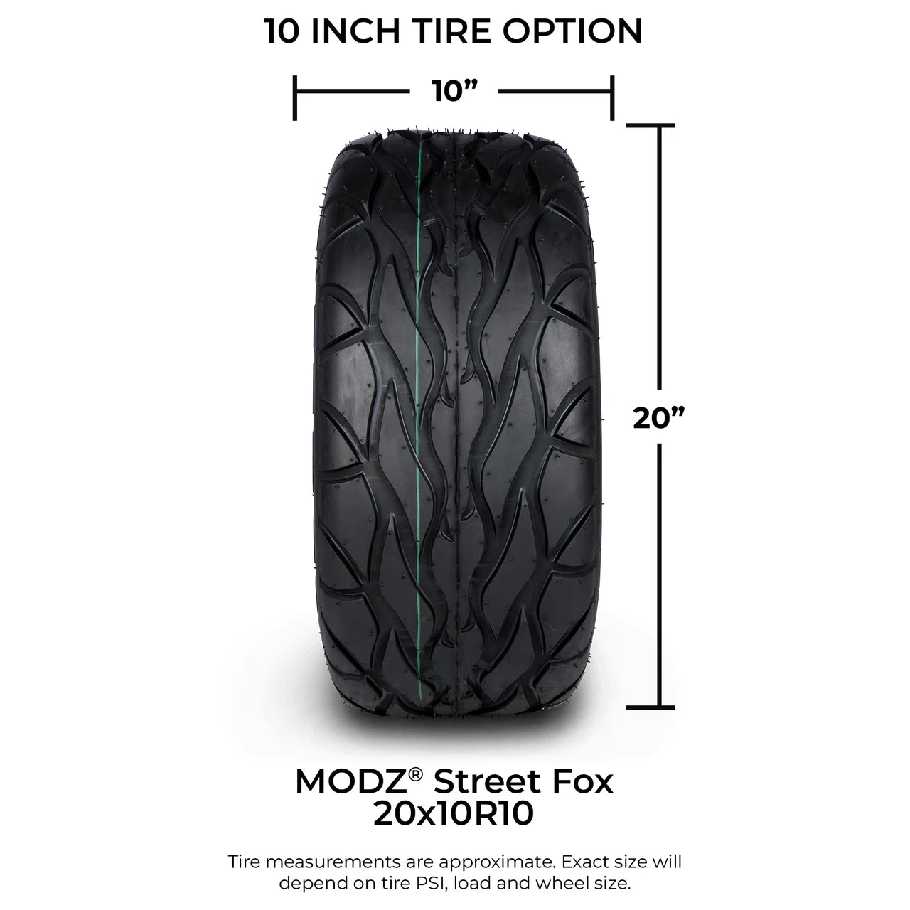 MODZ® 10" Vampire Glossy Black Wheels & Street Tires Combo