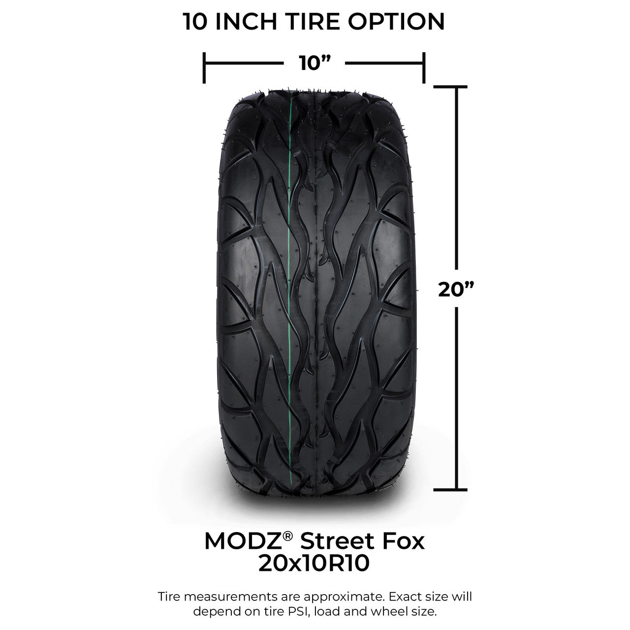 MODZ® 10" Matrix Glossy Black Wheels & Street Tires Combo