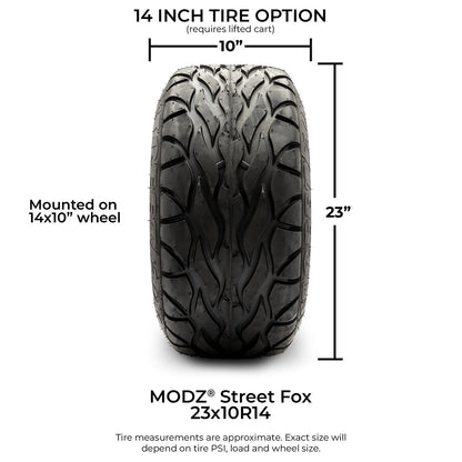 MODZ® 14" Assassin Glossy Black Wheels & Street Tires Combo