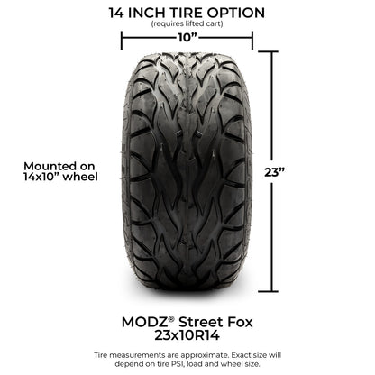 MODZ® 14" Assassin Brushed Gunmetal with Ball Mill Wheels & Street Tires Combo